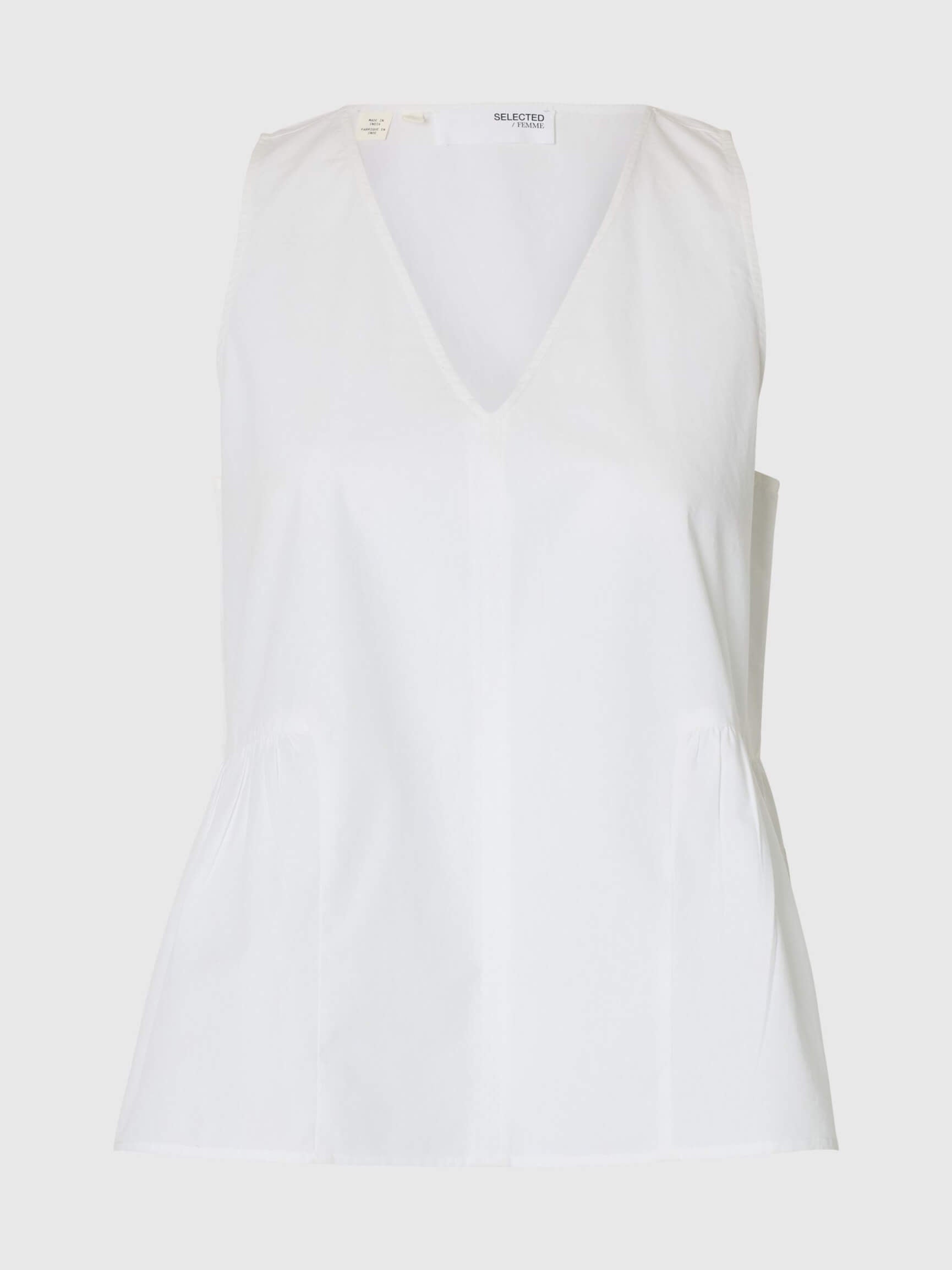 SLFblair SL V-Neck Peplum Top - Bright White