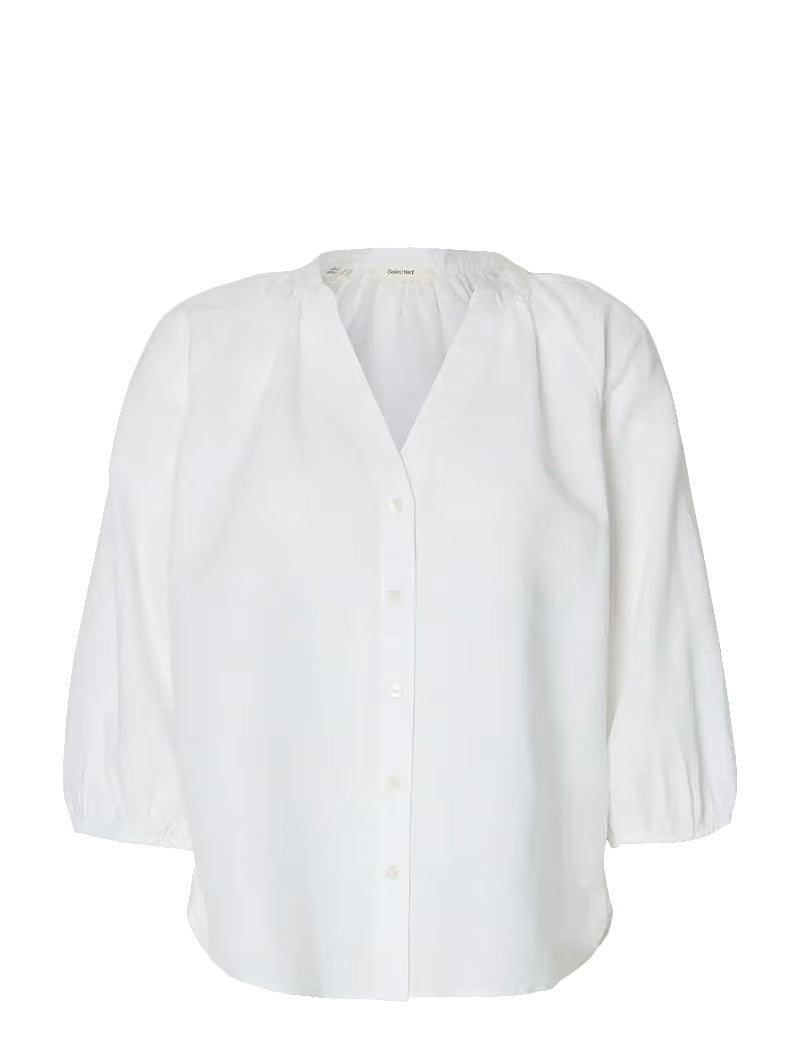 SLFcleo-Alberta Linen Blend Shirt - Bright White