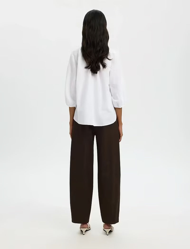 SLFcleo-Alberta Linen Blend Shirt - Bright White