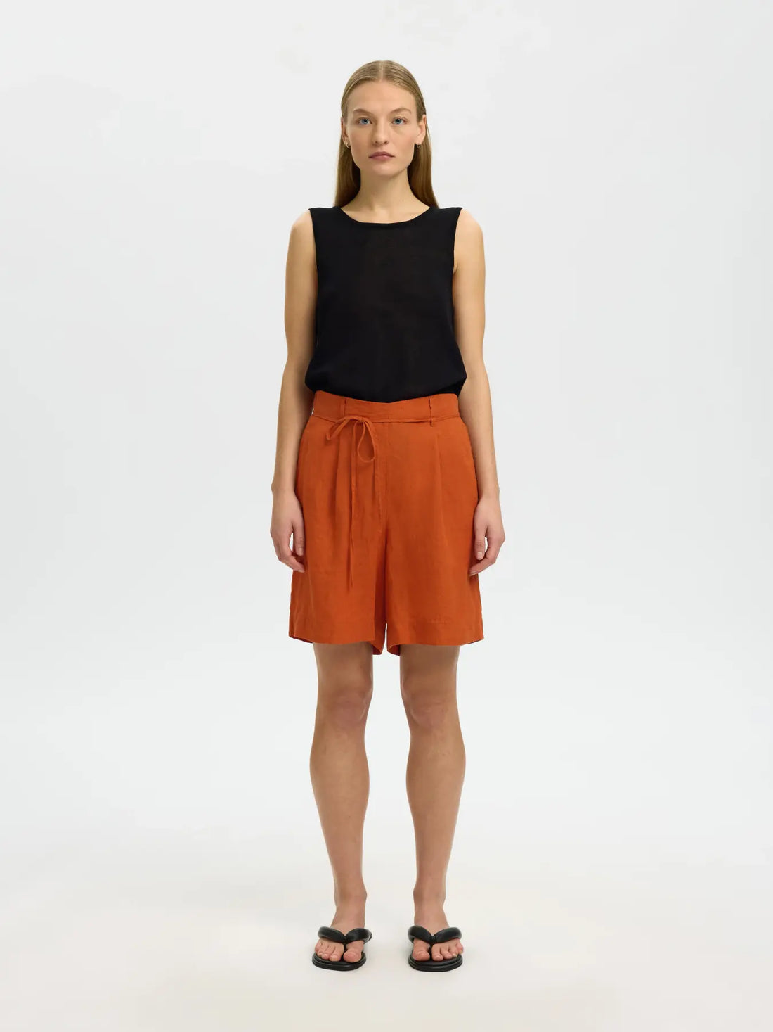 SLFlinna HW Linen String Shorts - Potters Clay