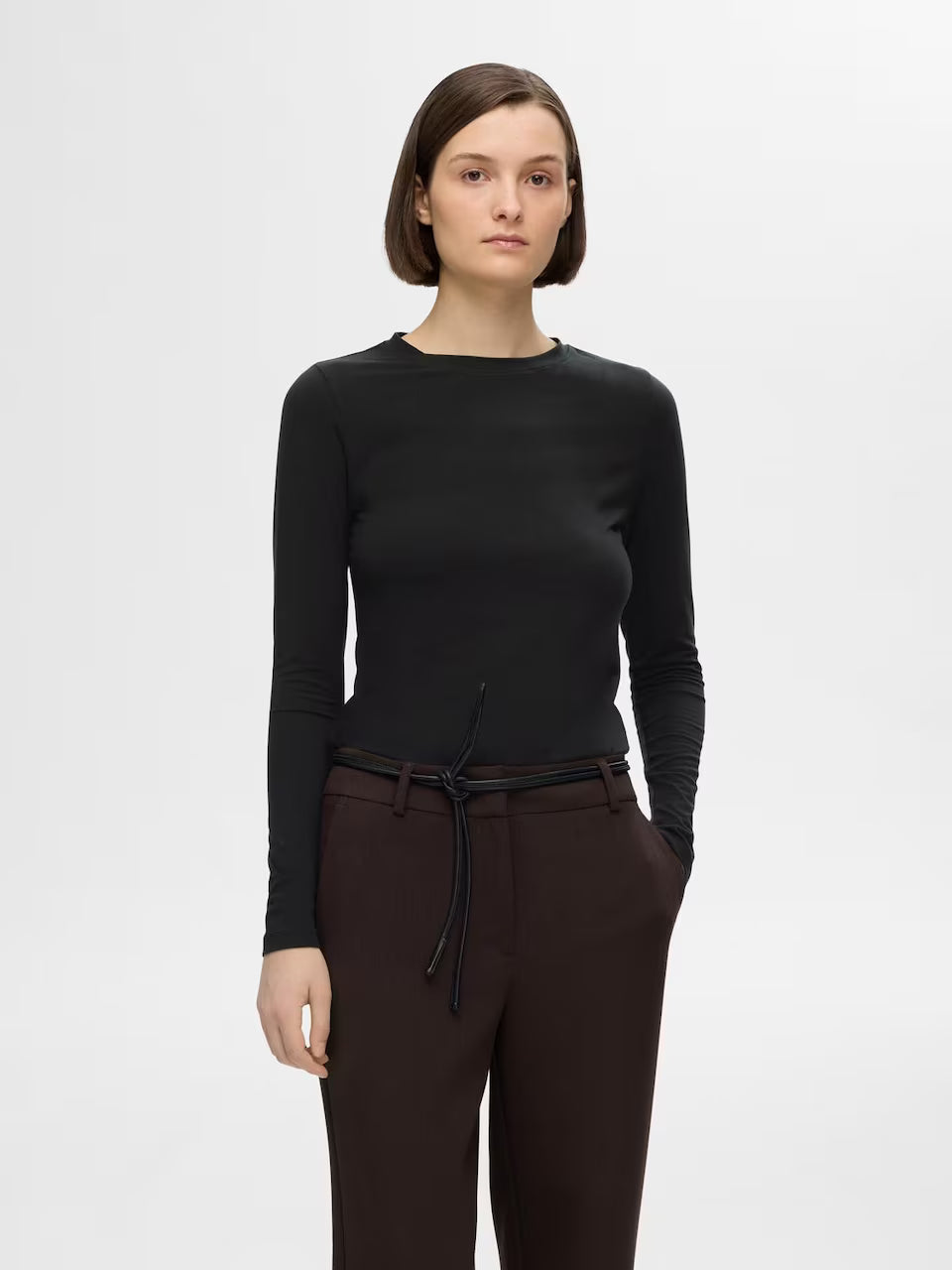 SLFmanja LS O-neck Noos - Black