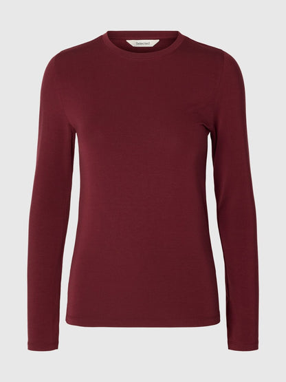 SLFmanja LS O-neck Noos - Tawny Port