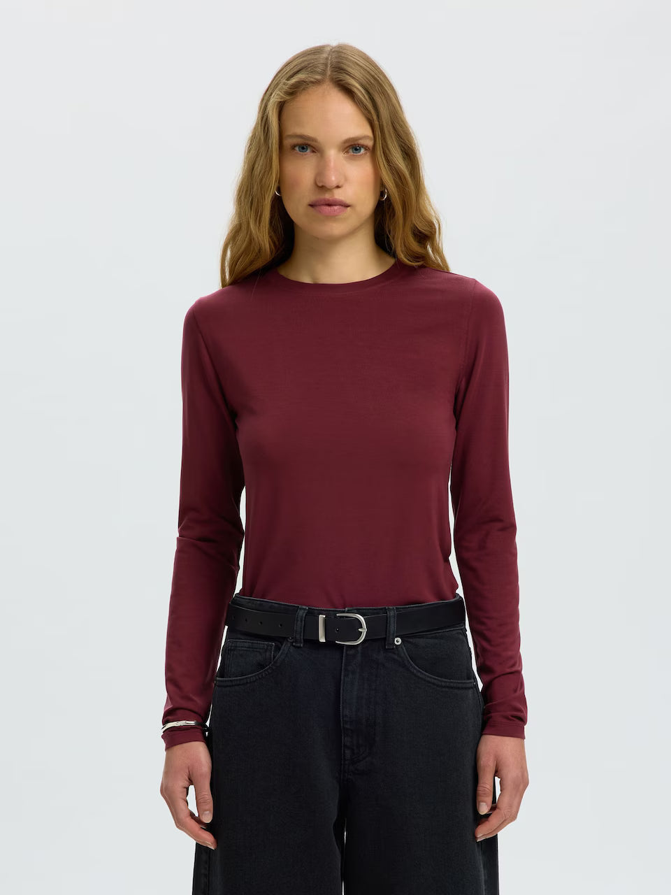 SLFmanja LS O-neck Noos - Tawny Port