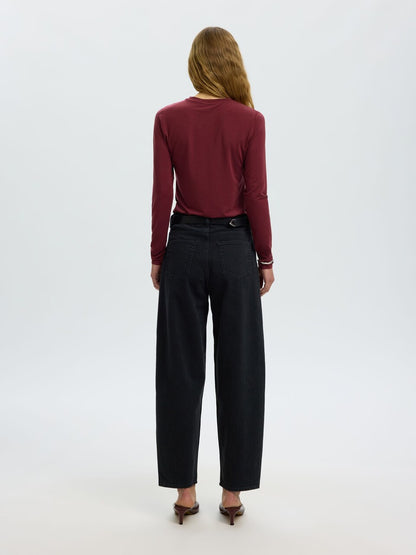 SLFmanja LS O-neck Noos - Tawny Port