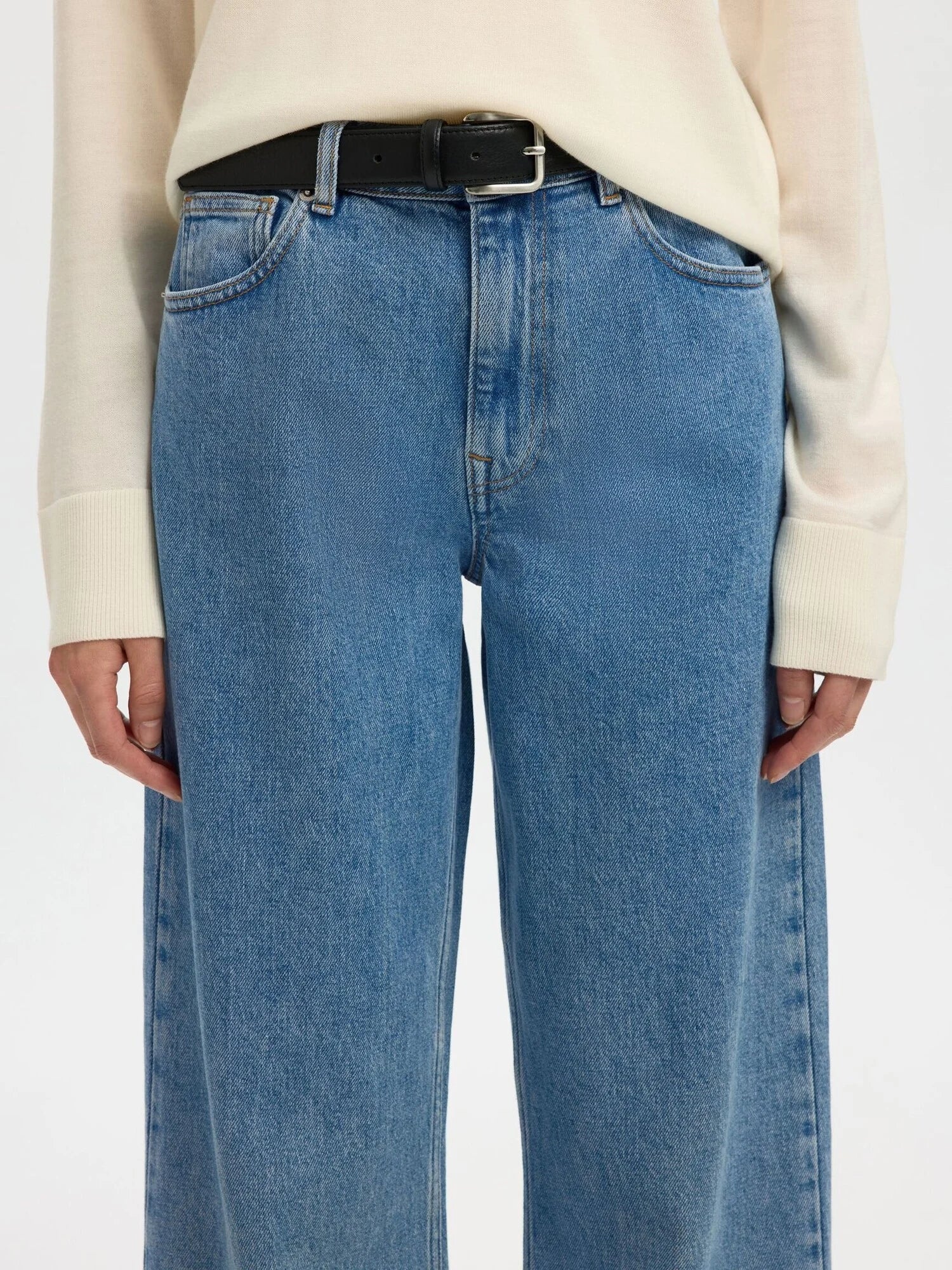 SLFwide Bea-Kori Skyblue - Light Blue Denim