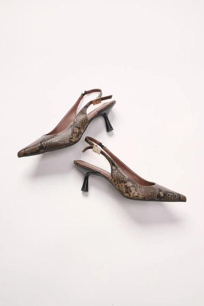 Reese Slingback Low Heel - Vison Python