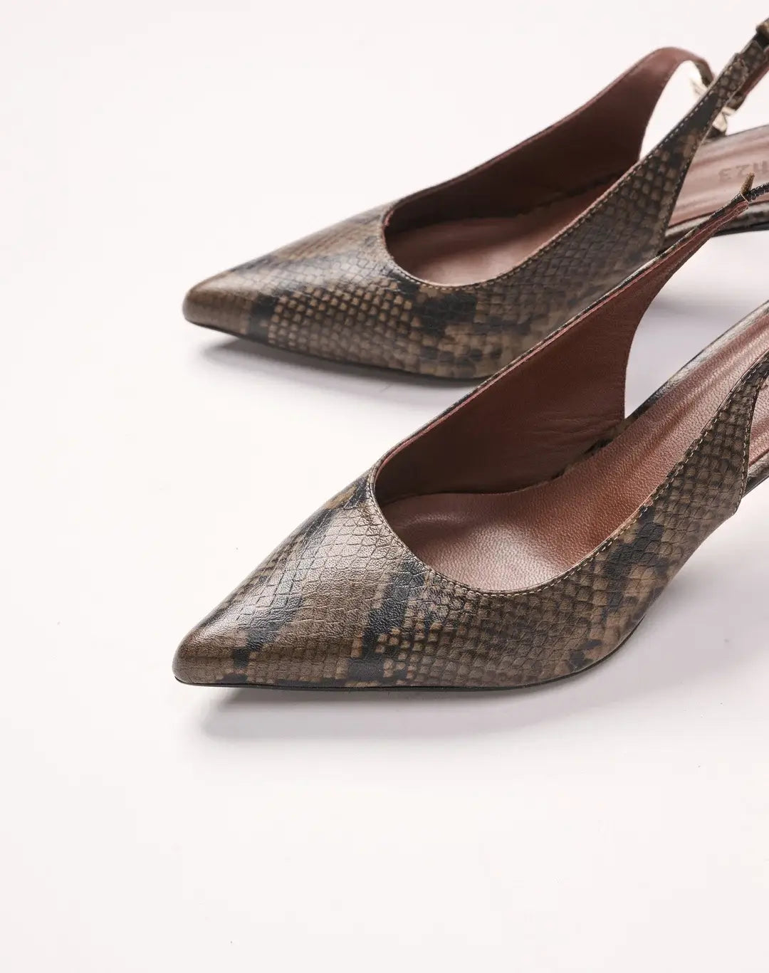 Reese Slingback Low Heel - Vison Python
