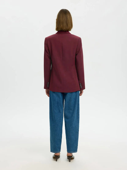 SLFRita LS Classic Blazer Mel - Tawny Port Mel.