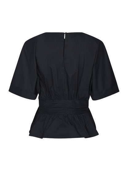 Annegret Poplin Blouse - Navy