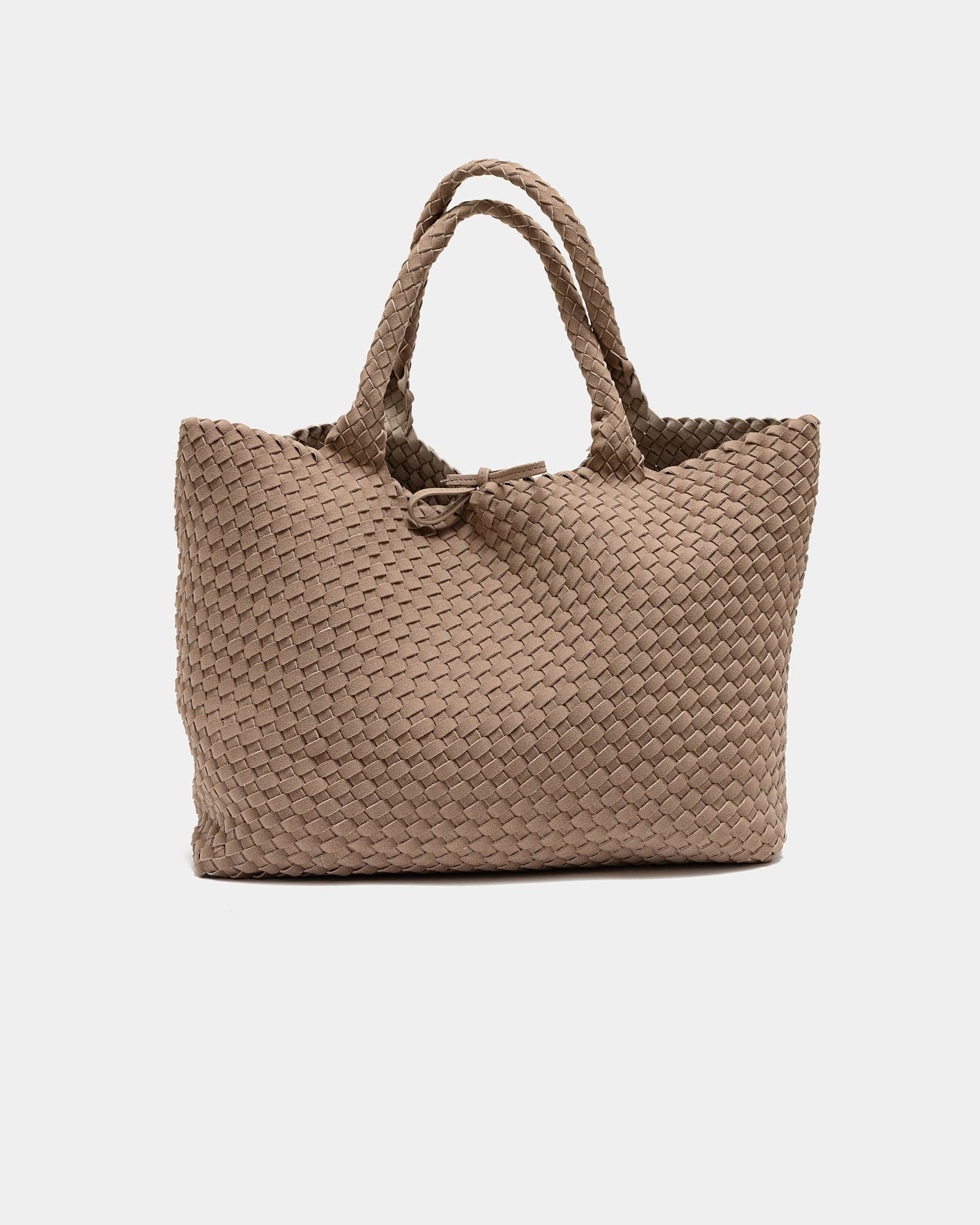 Mia Suede Soft Square Bag - Beige