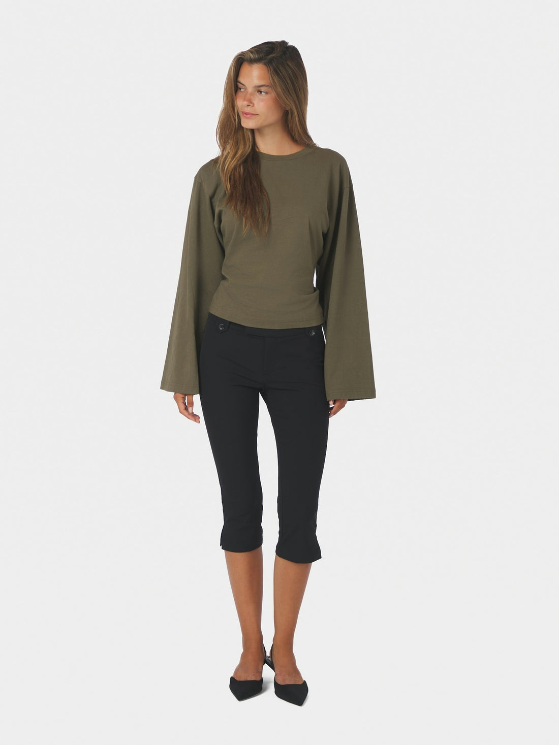 Paska Boxy Long Tee - Army