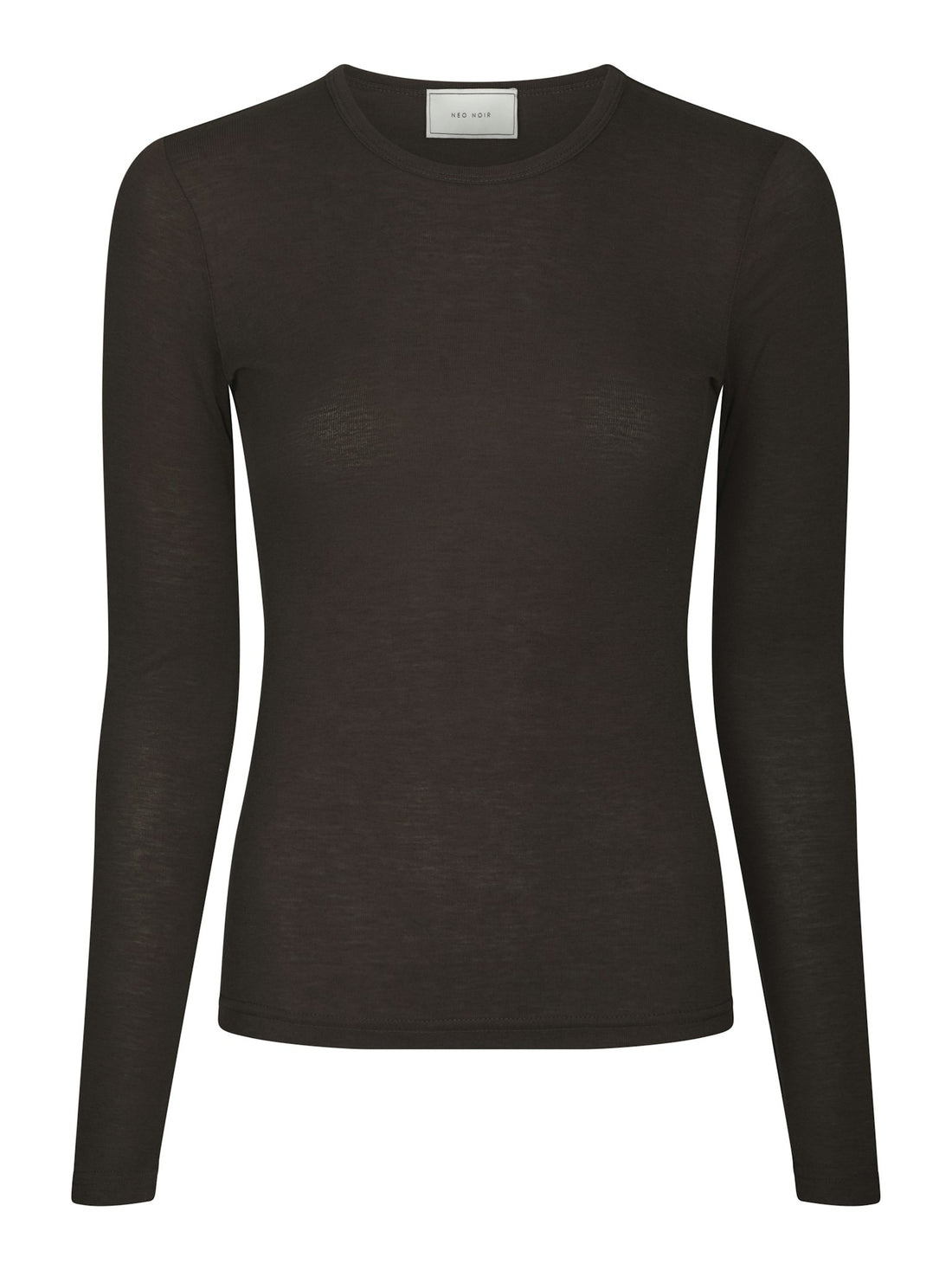 Nella Fine Rib Blouse - Dark Brown
