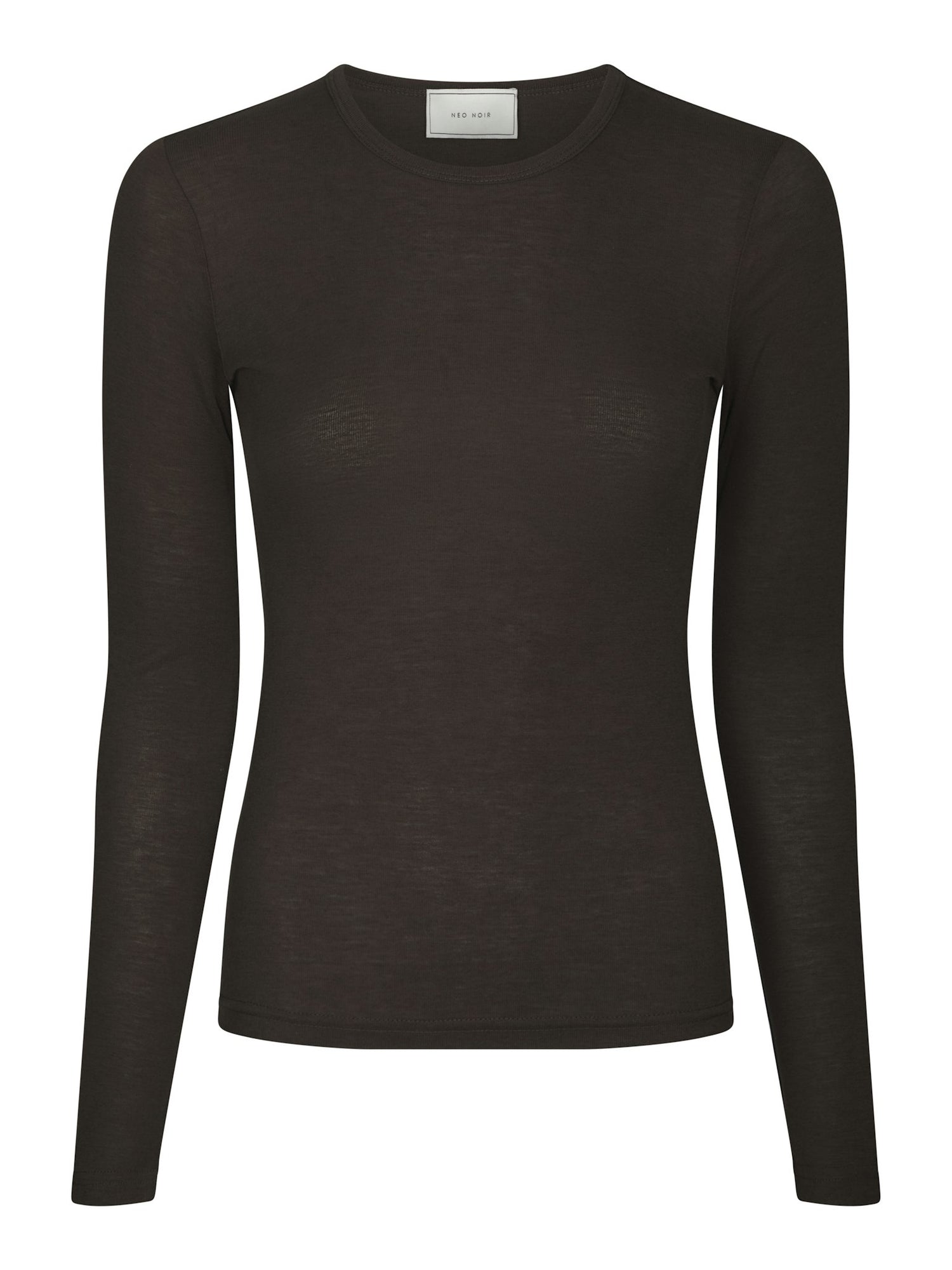 Nella Fine Rib Blouse - Dark Brown