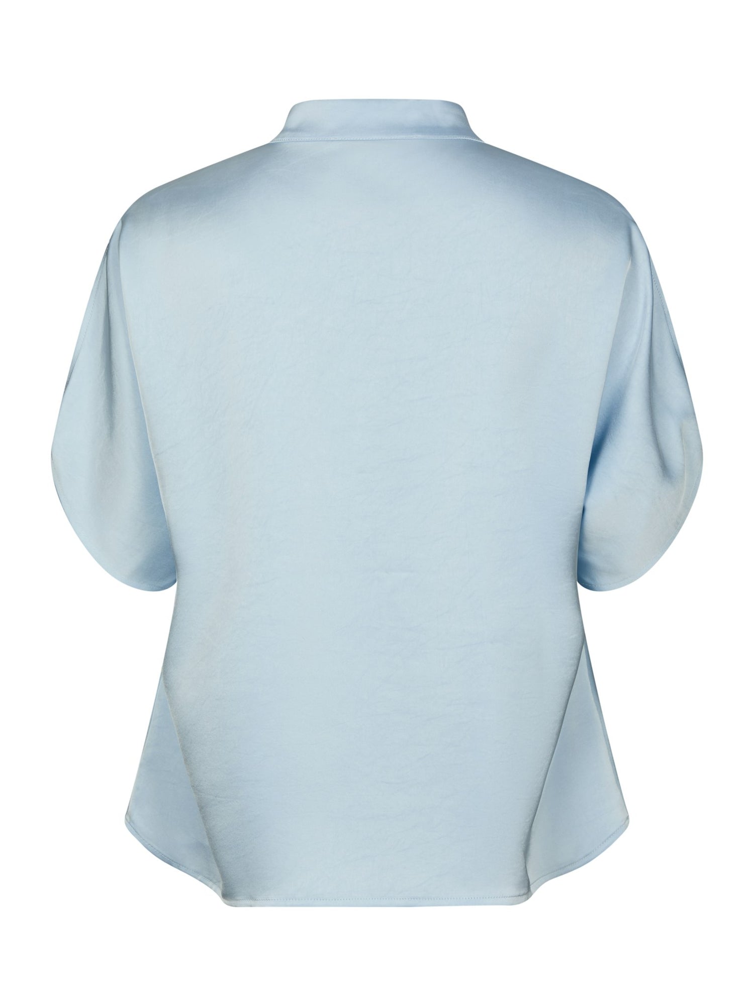 Anelle Heavy Sateen Blouse - Light Blue