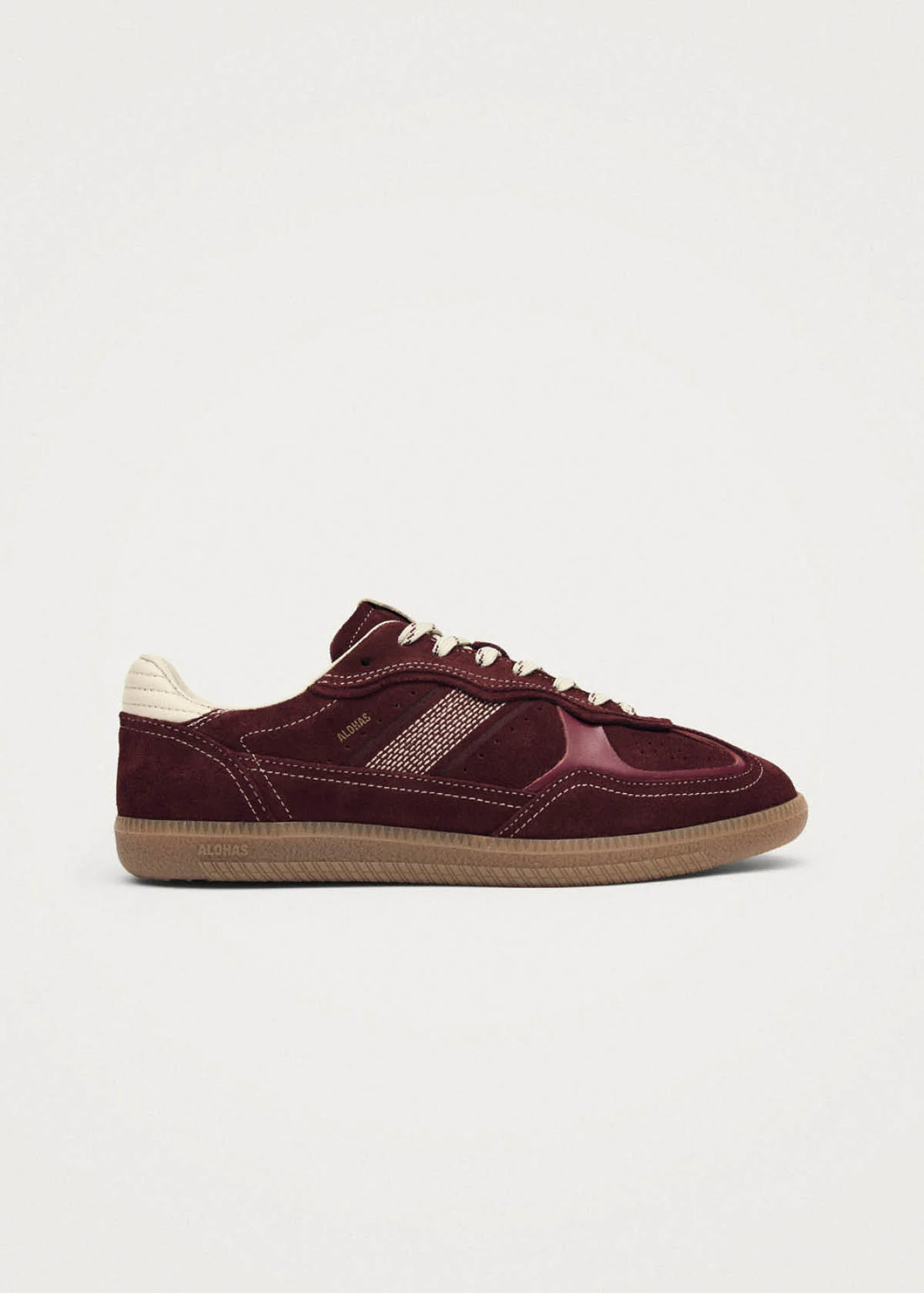 Rife Burgundy Cream Leather Sneaker