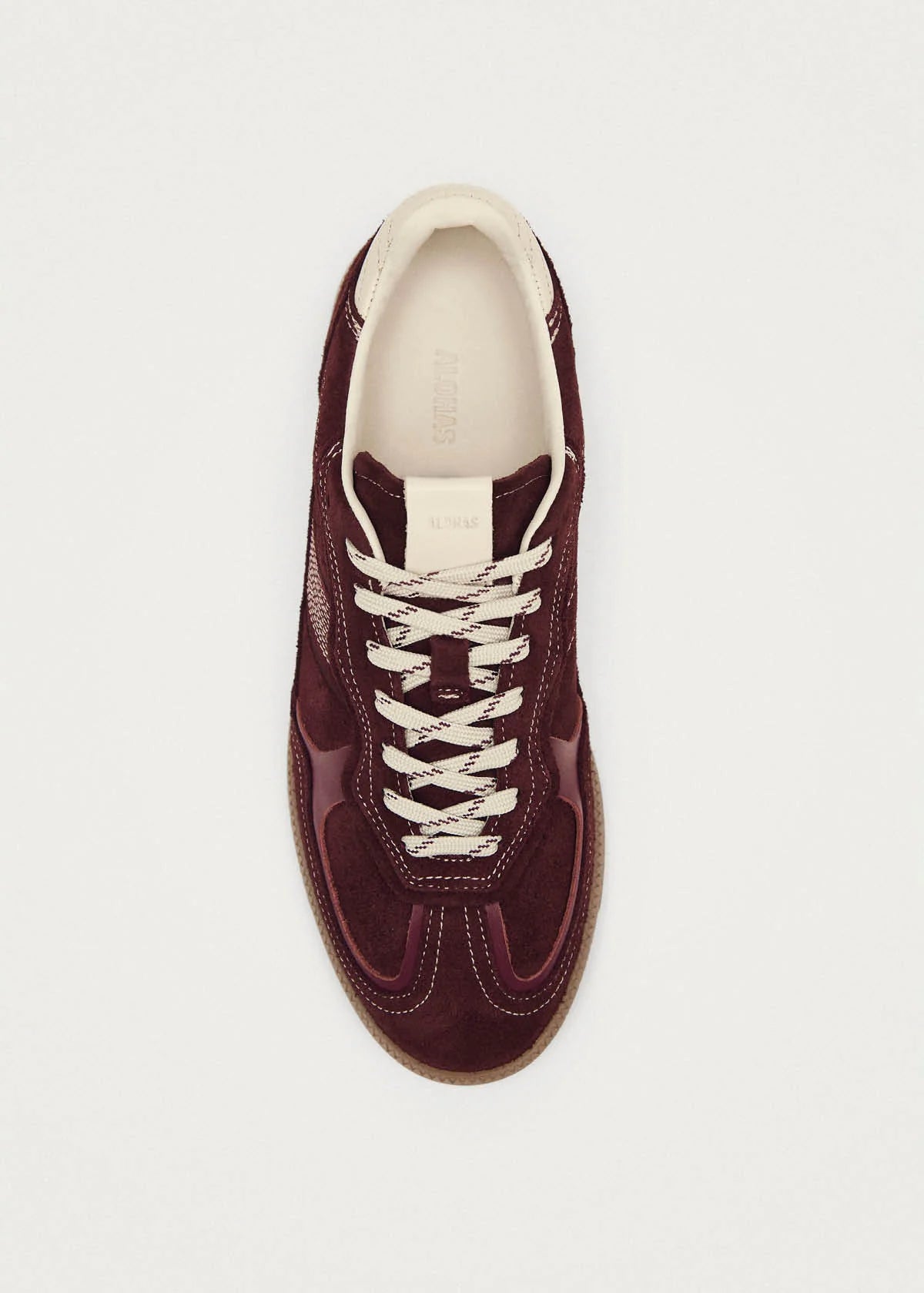 Rife Burgundy Cream Leather Sneaker