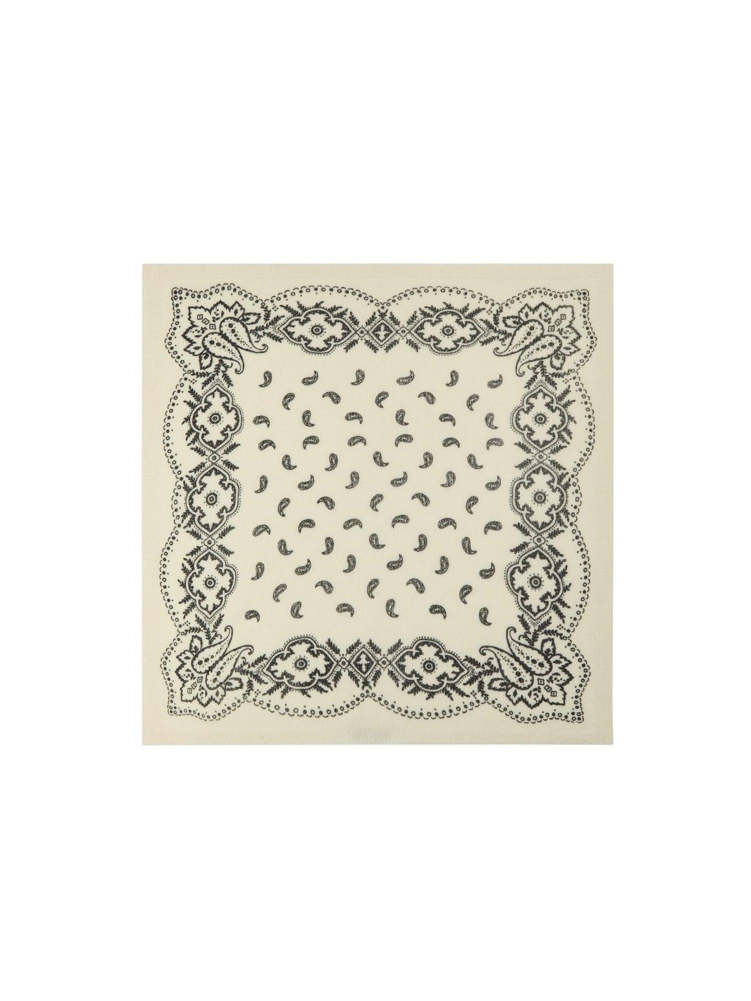 Adelina Paisley Knit Scarf - Off White