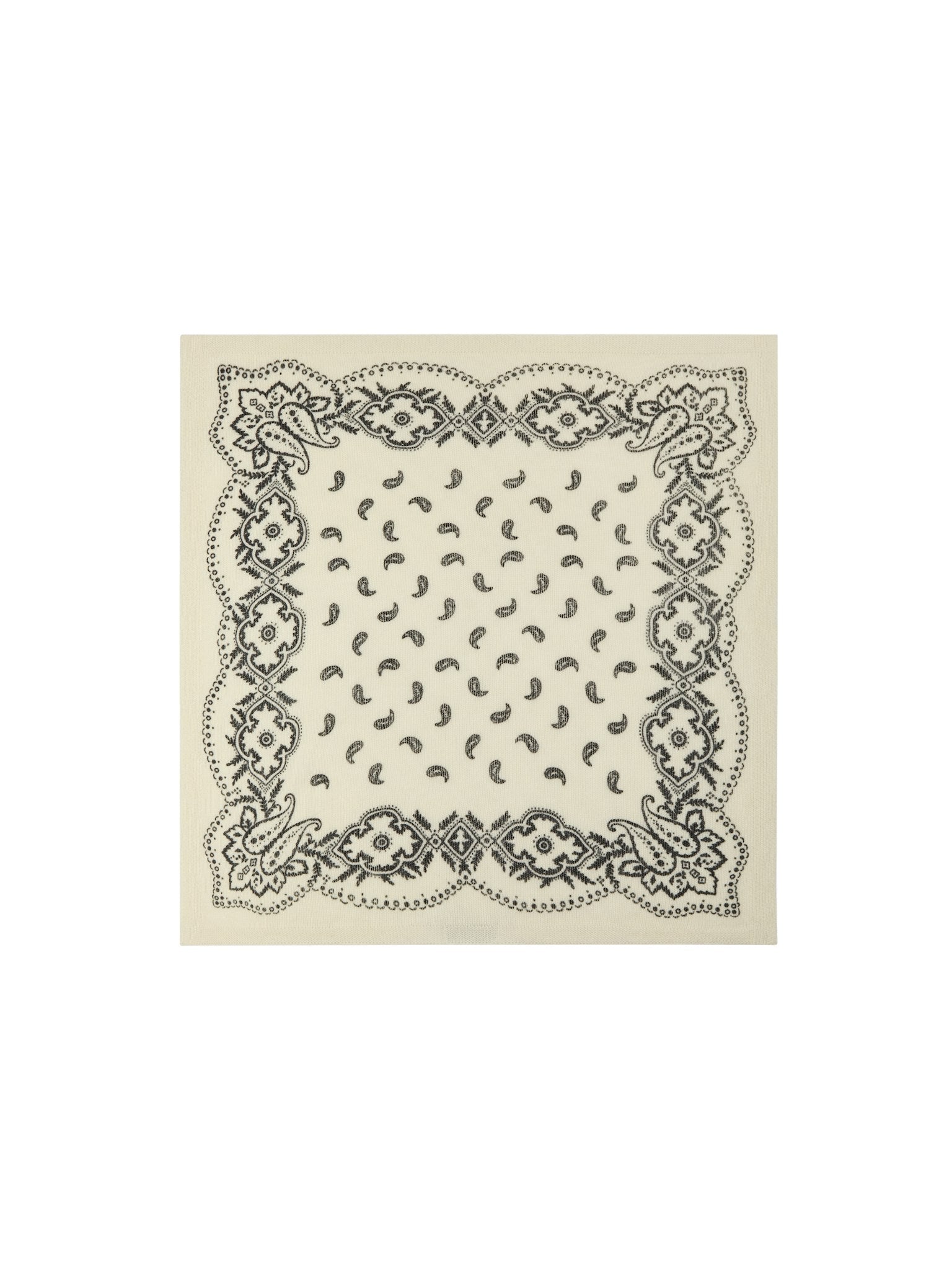 Adelina Paisley Knit Scarf - Off White