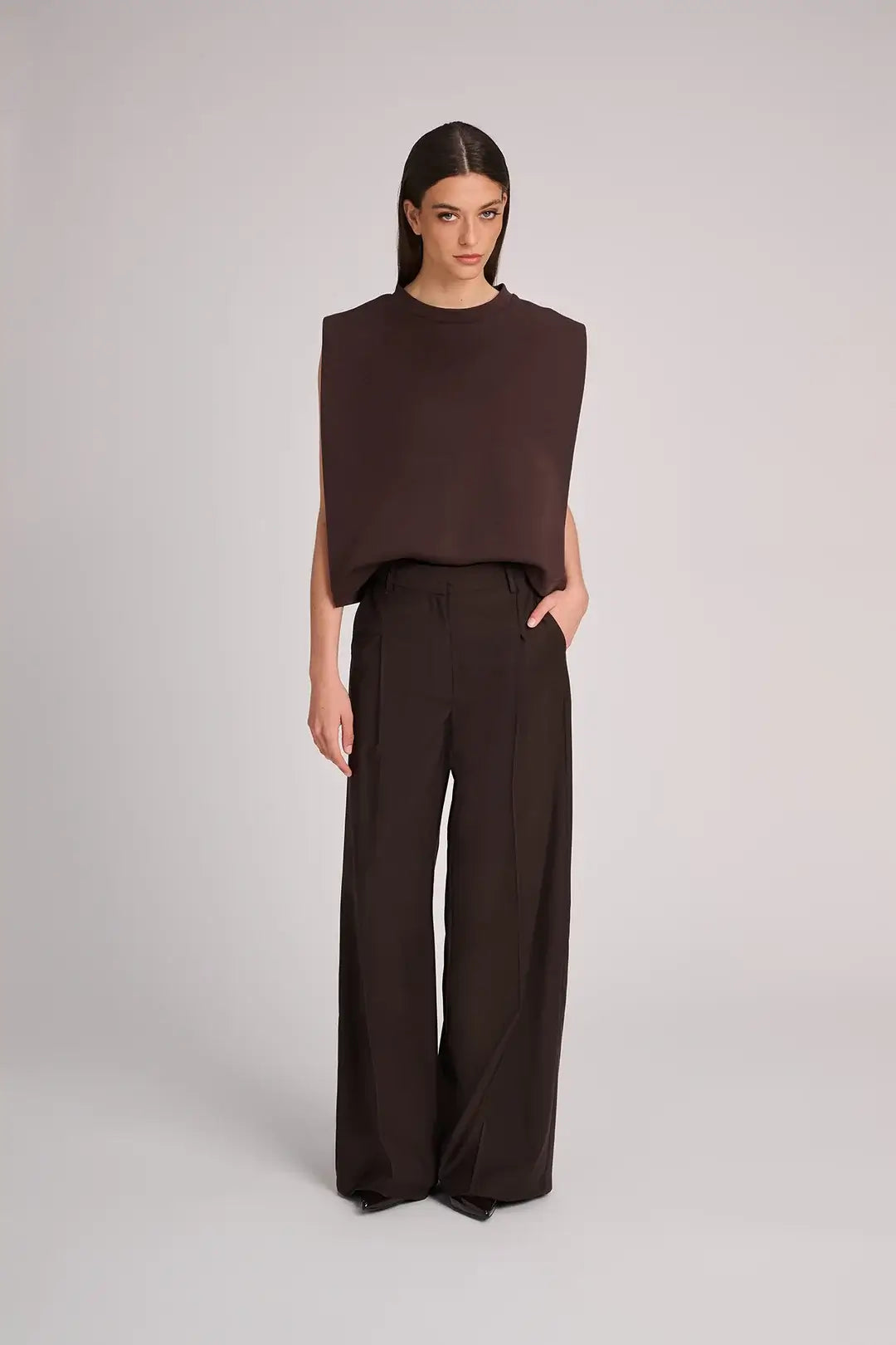 My_trousers Edith Coolwool - Chocolat