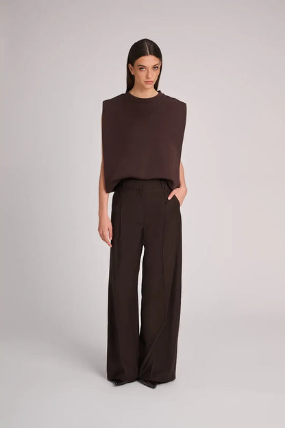My_trousers Edith Coolwool - Chocolat