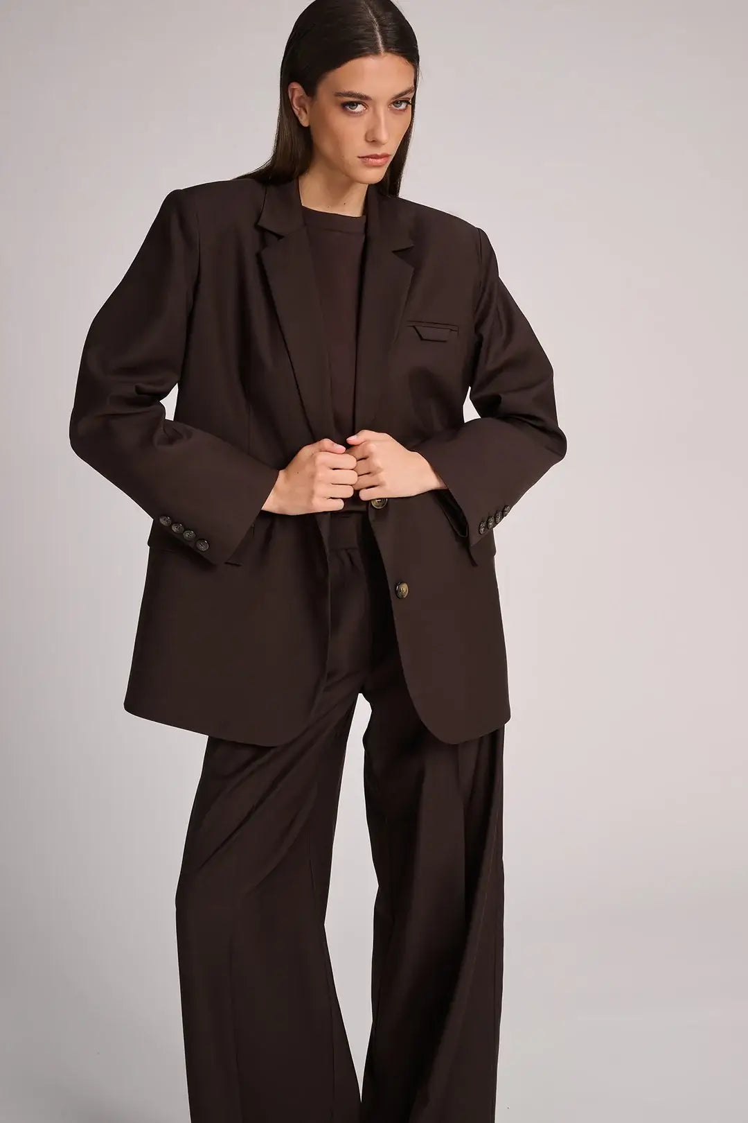 MY_BLAZER NAPLES - COOLWOOL CHOCOLAT