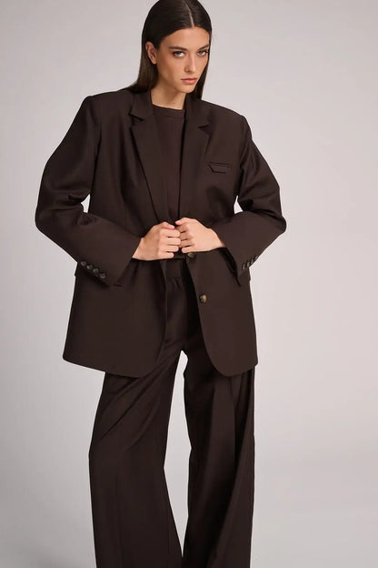 MY_BLAZER NAPLES - COOLWOOL CHOCOLAT