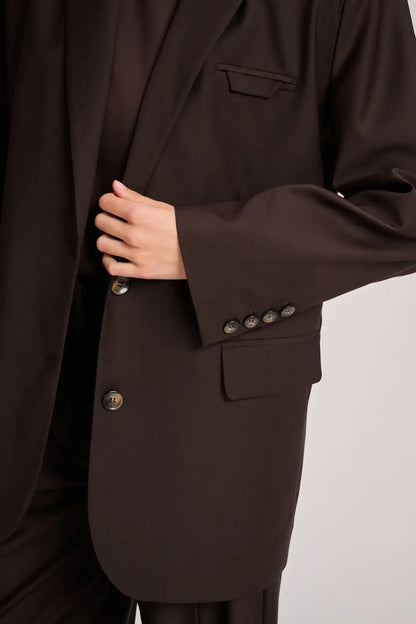 MY_BLAZER NAPLES - COOLWOOL CHOCOLAT