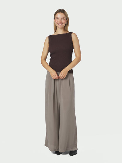 Talia Glitter Knit Top - Burgundy