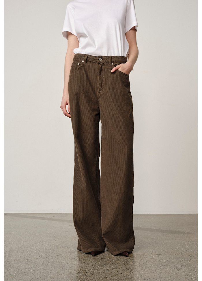 Kat Mid Waist Pants - Dark Olive