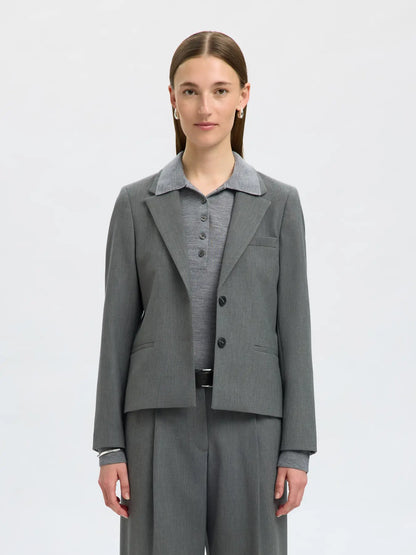 SLFRITA LANO BLAZER NOOS - Medium Grey Melange