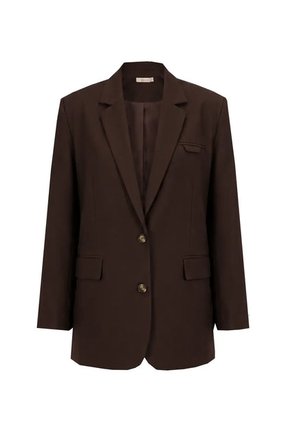 MY_BLAZER NAPLES - COOLWOOL CHOCOLAT