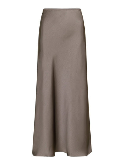 Vicky Heavy Sateen Skirt - Warm Grey