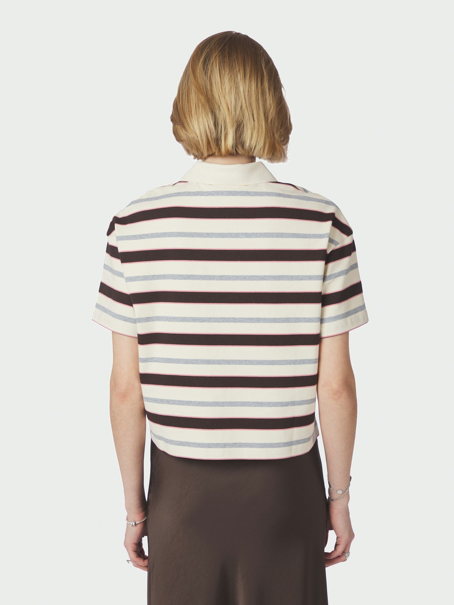 Vennera Triple Stripe Polo Tee - Grey