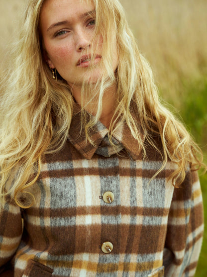 Quinn Check Jacket - Camel