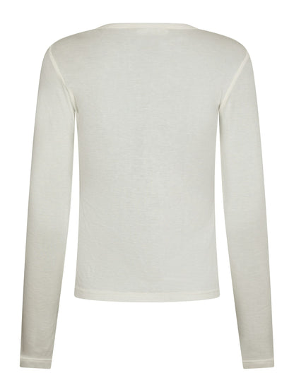 Nella Fine Rib Blouse - White