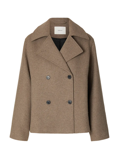 SLFZia-Alma Wollmischjacke - Fallen Rock Mel.