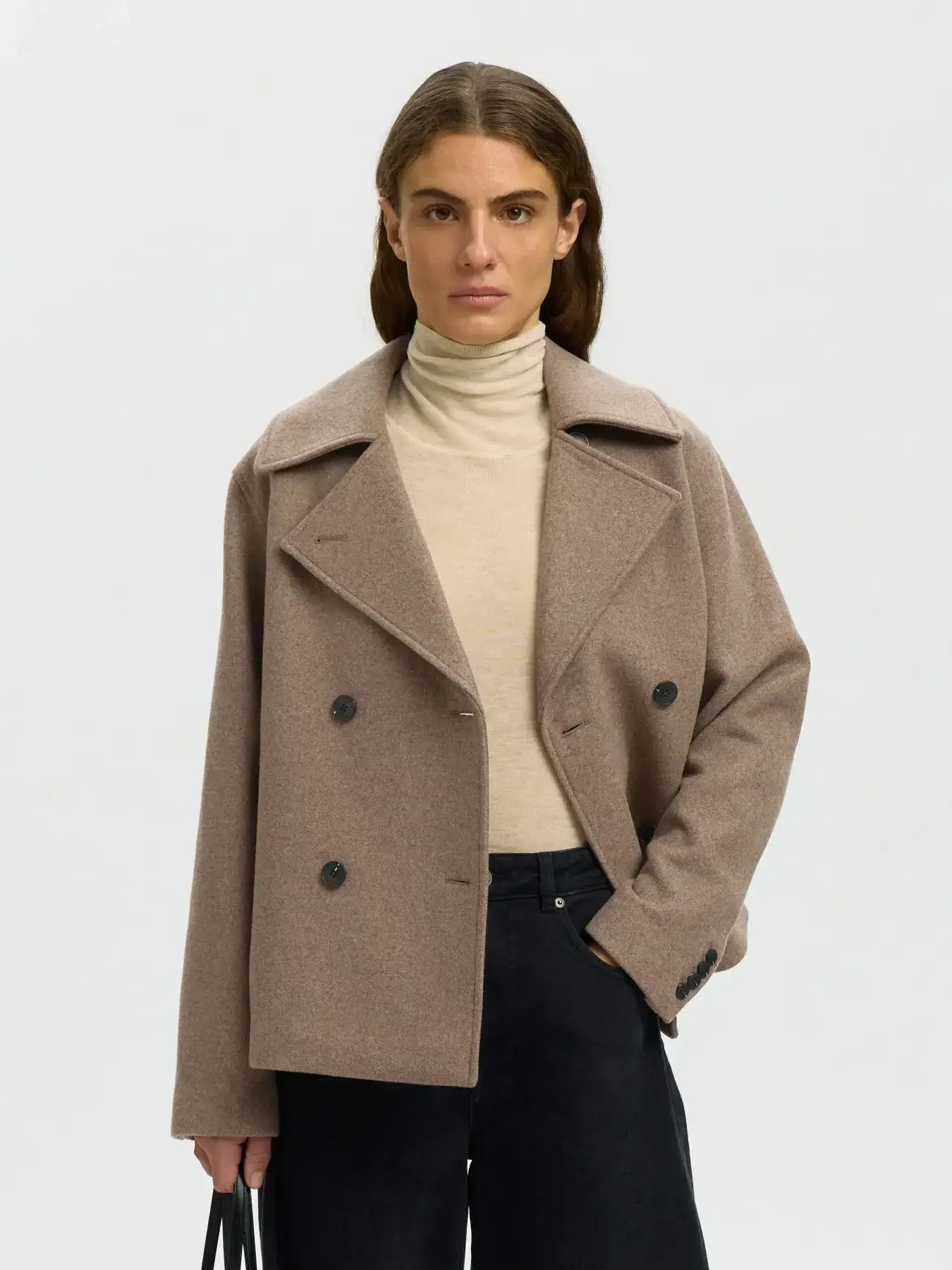 SLFZia-Alma Wollmischjacke - Fallen Rock Mel.