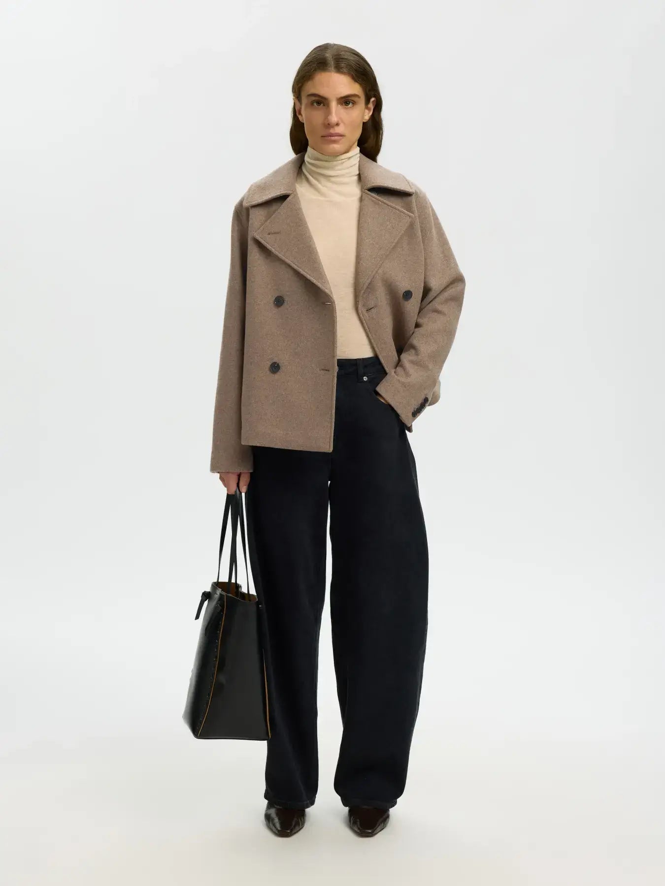 SLFZia-Alma Wollmischjacke - Fallen Rock Mel.