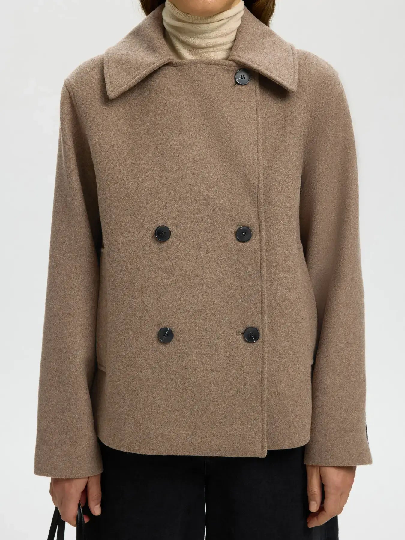 SLFZia-Alma Wollmischjacke - Fallen Rock Mel.