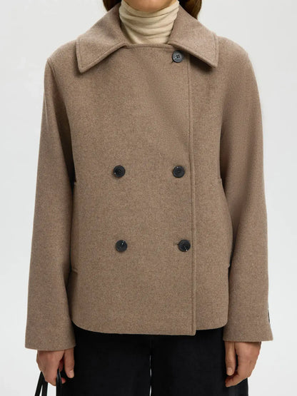 SLFZia-Alma Wollmischjacke - Fallen Rock Mel.