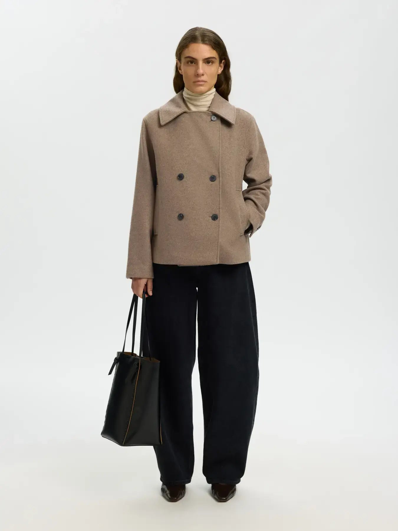 SLFZia-Alma Wollmischjacke - Fallen Rock Mel.