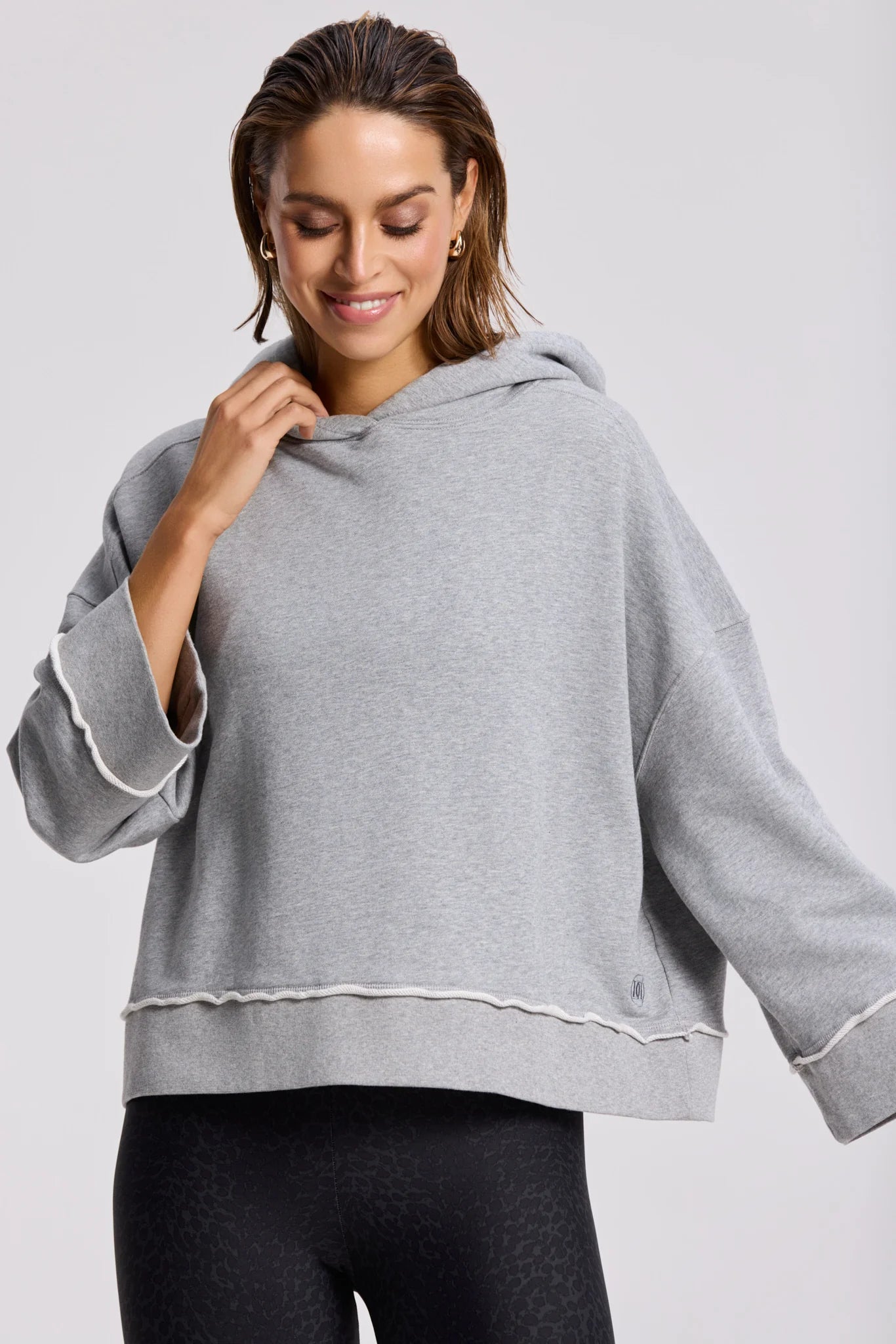 Kae Hooded Sweater - Grey Melange