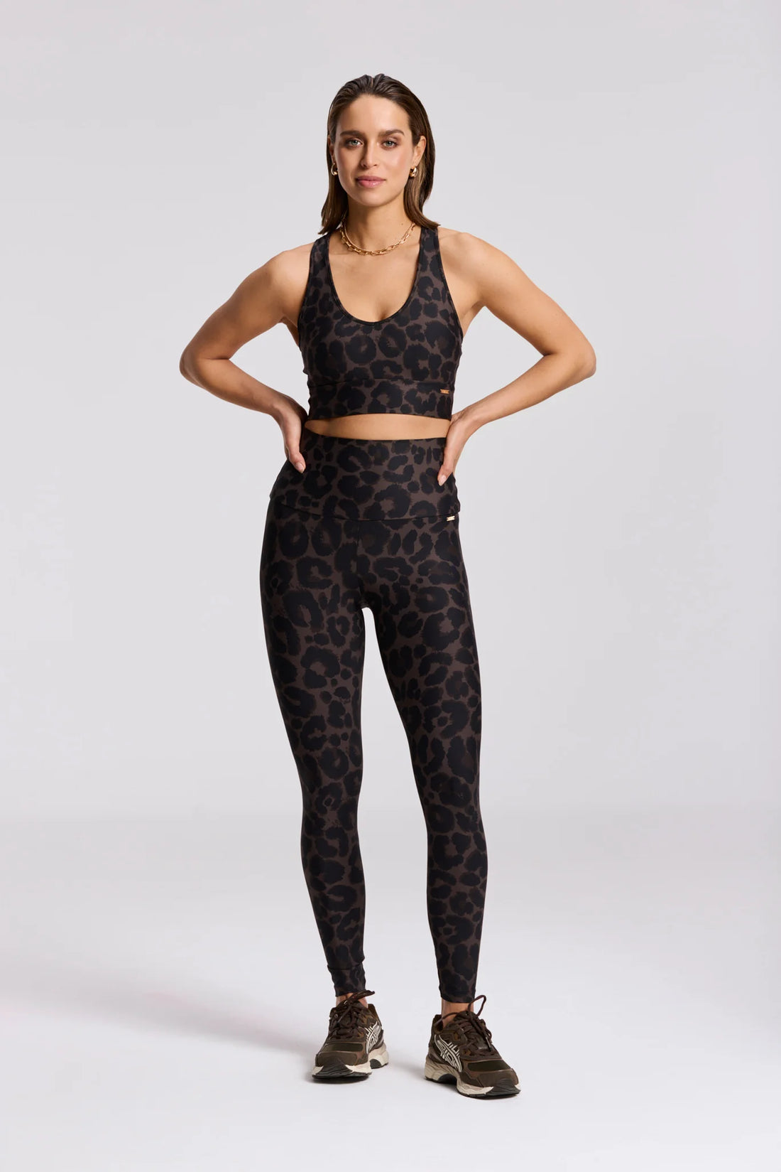 Classic Leggings High Waistband - Leopard Cacao