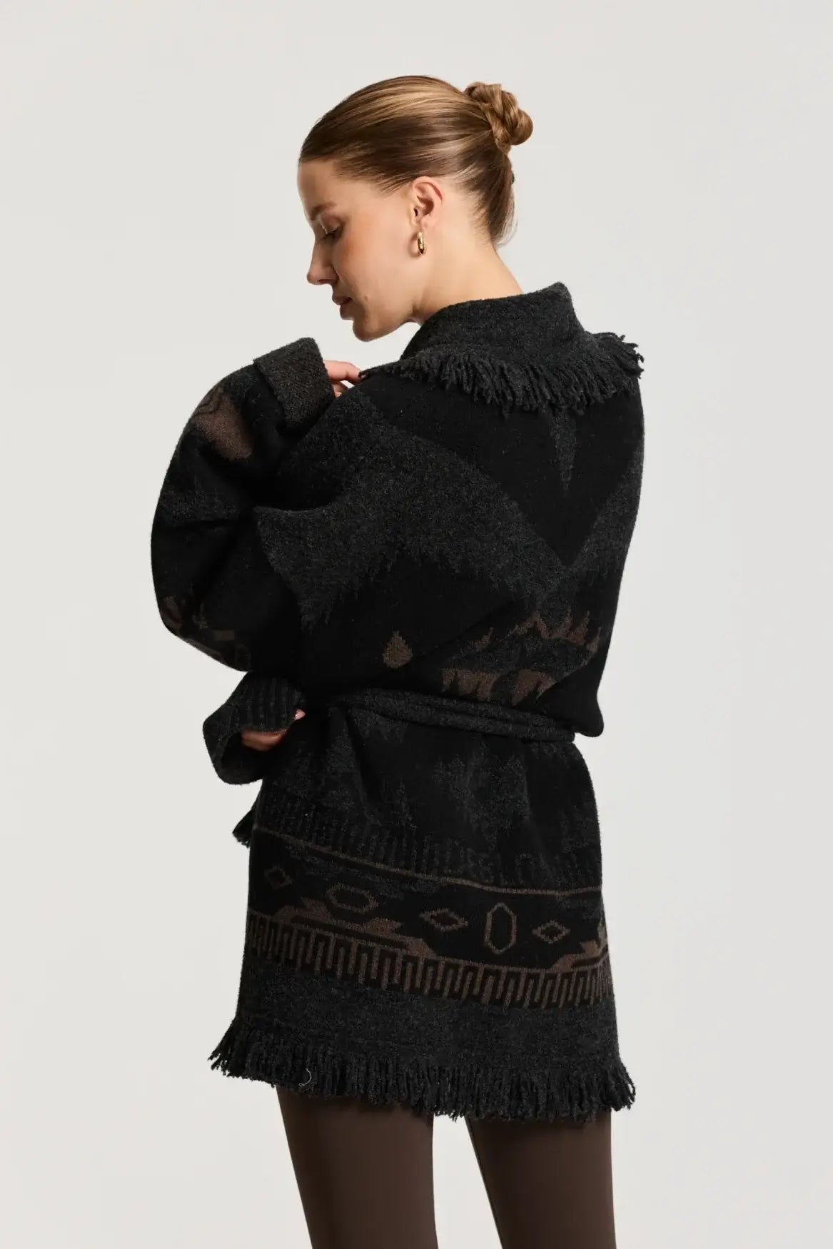 Ymke Cardigan - Dusk Brown/Black Sand