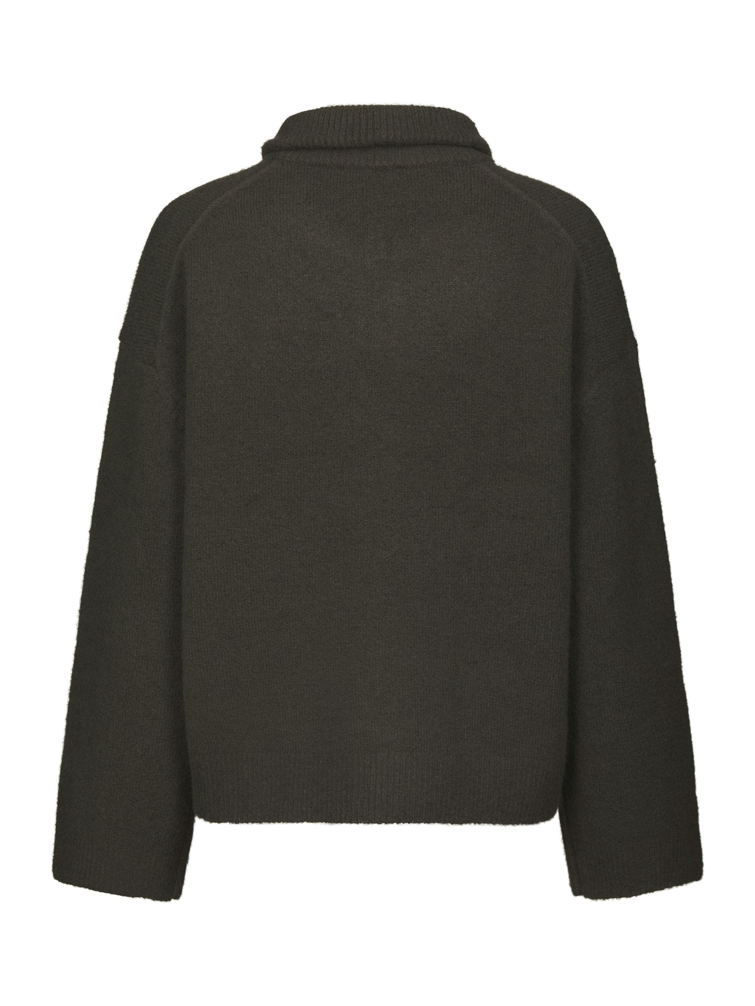 Asley Zip Knit Cardigan - Moss Green