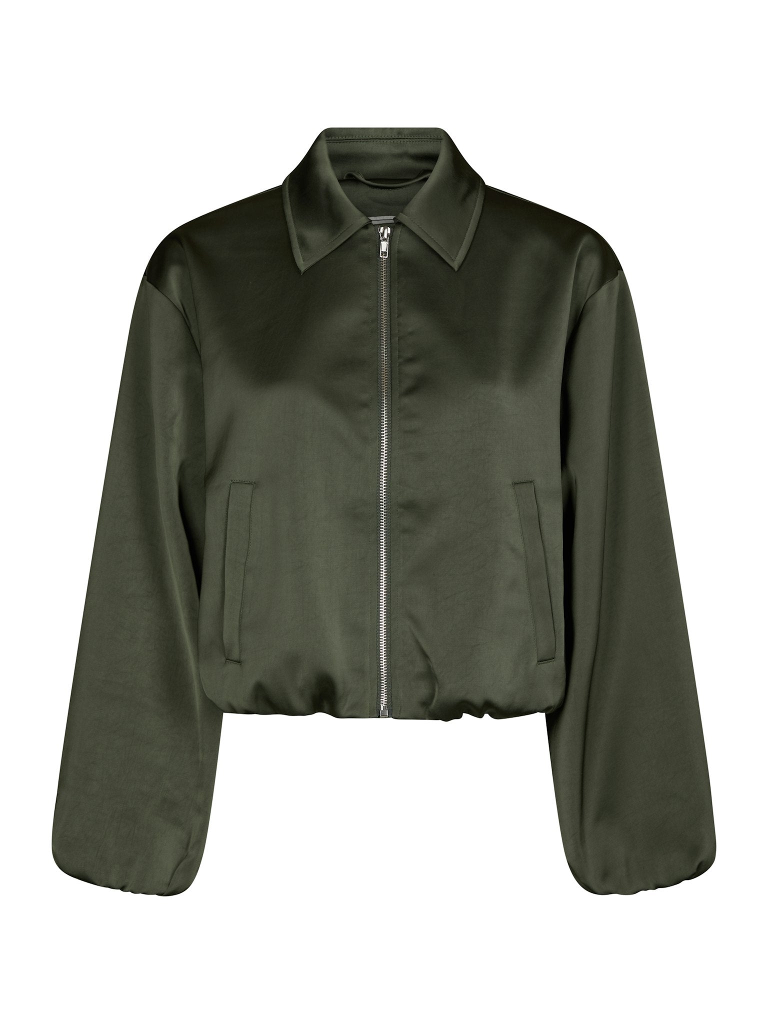 Denielle Heavy Sateen Jacket - Deep Green