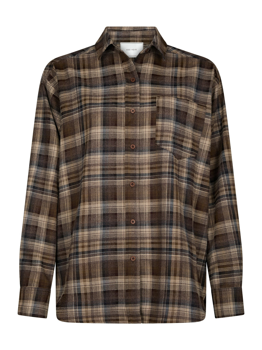 Dalma Flannel Check Shirt - Dark Taupe
