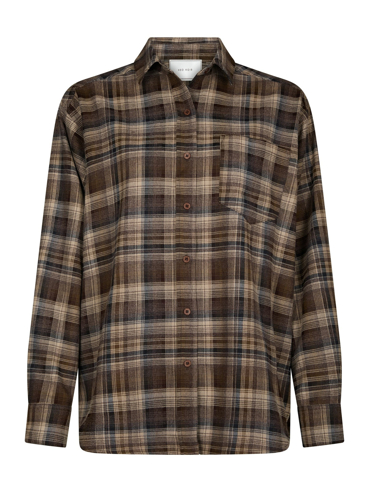 Dalma Flannel Check Shirt - Dark Taupe
