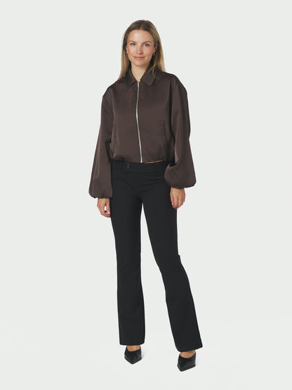 Denielle Heavy Sateen Jacket - Dark Brown