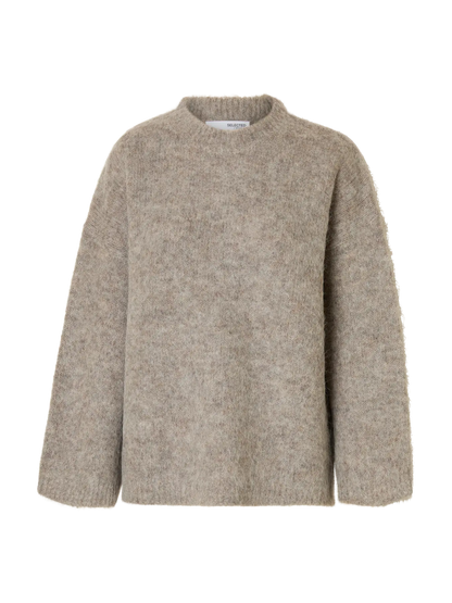 SLFgabriella LS Knit New O-Neck - Steel Grey